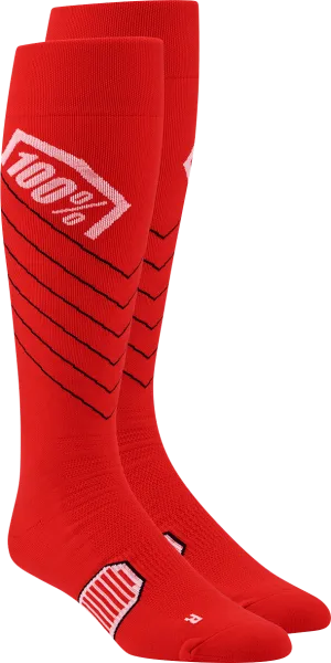 100% Hi-Side Performance Socks - Red - Large/XL 20054-00008
