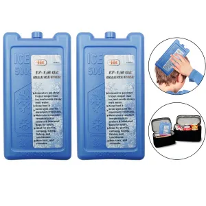 2 Reusable Cooler Gel Ice Packs 17.5oz Small Cold Freeze Food Pain Relief Sports