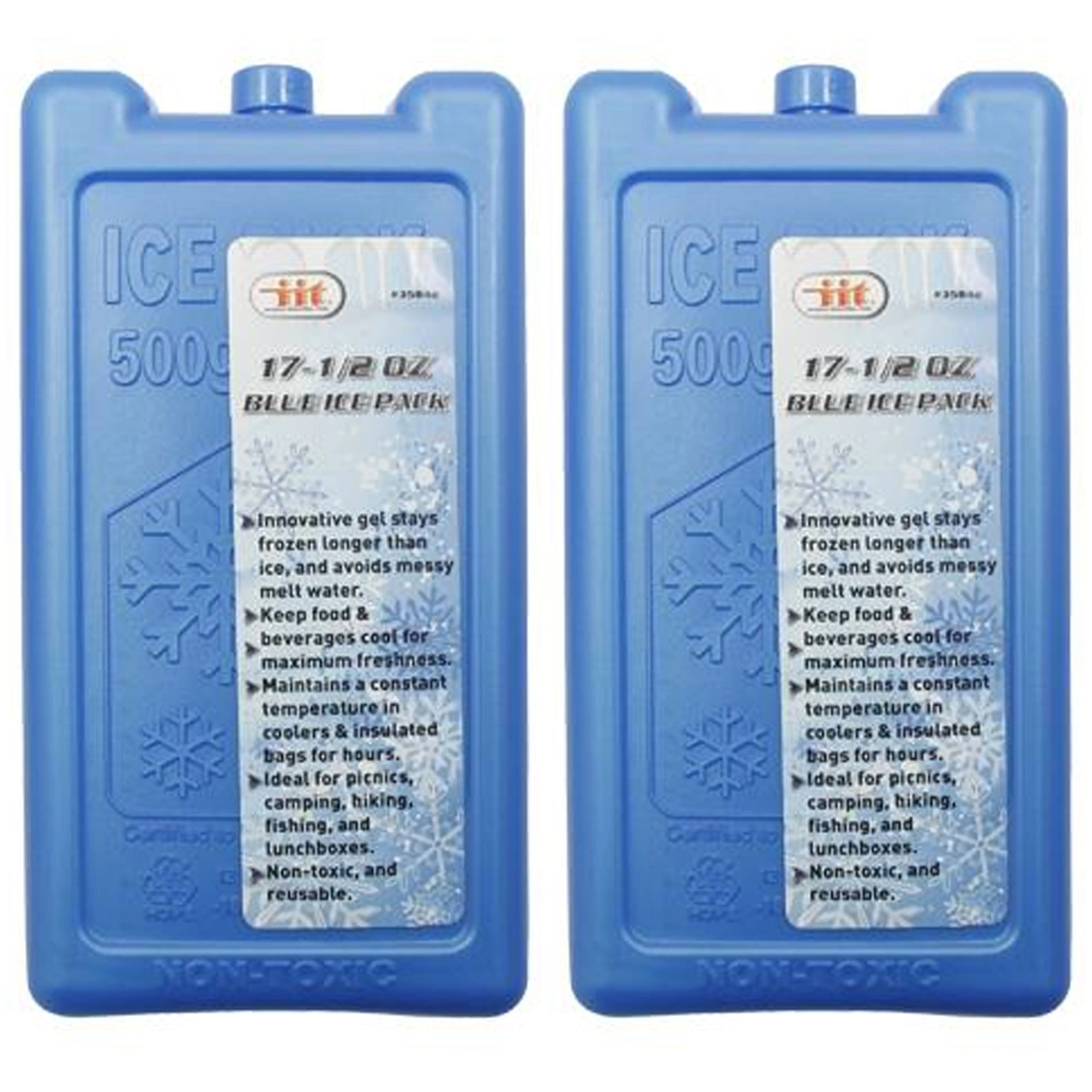 2 Reusable Cooler Gel Ice Packs 17.5oz Small Cold Freeze Food Pain Relief Sports