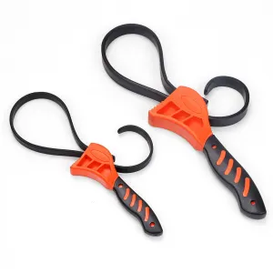 2Pc Adjustable Strap Wrench | Rubber Belt Spanner | Multi-Purpose Jar Opener Filter