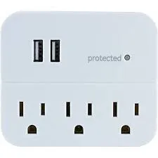 3 Outlet Wall Tap With Dual USB Ports