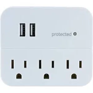 3 Outlet Wall Tap With Dual USB Ports