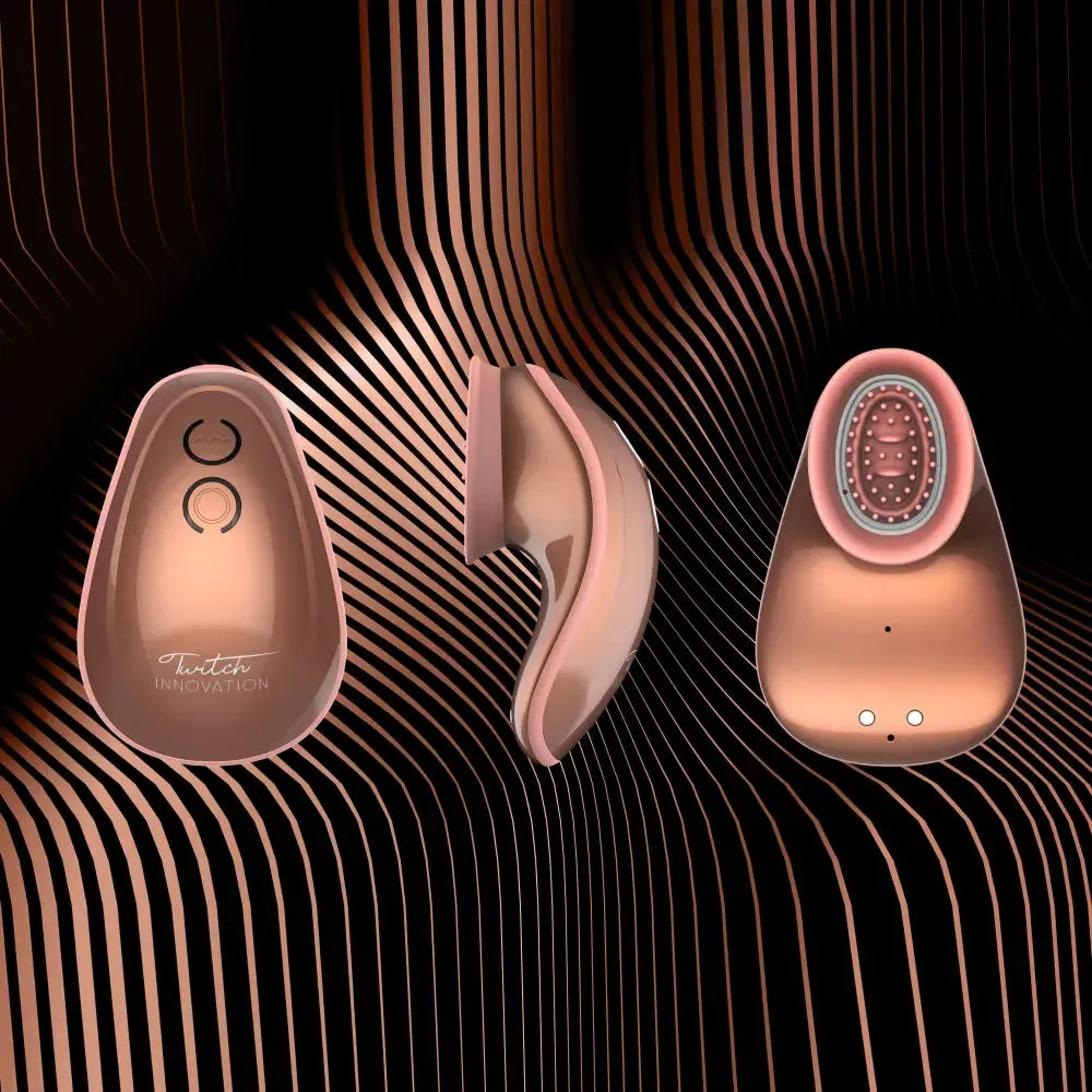 4.1-inch Shots Silicone Gold Rechargeable Clitoral Stimulator with Dual Motors