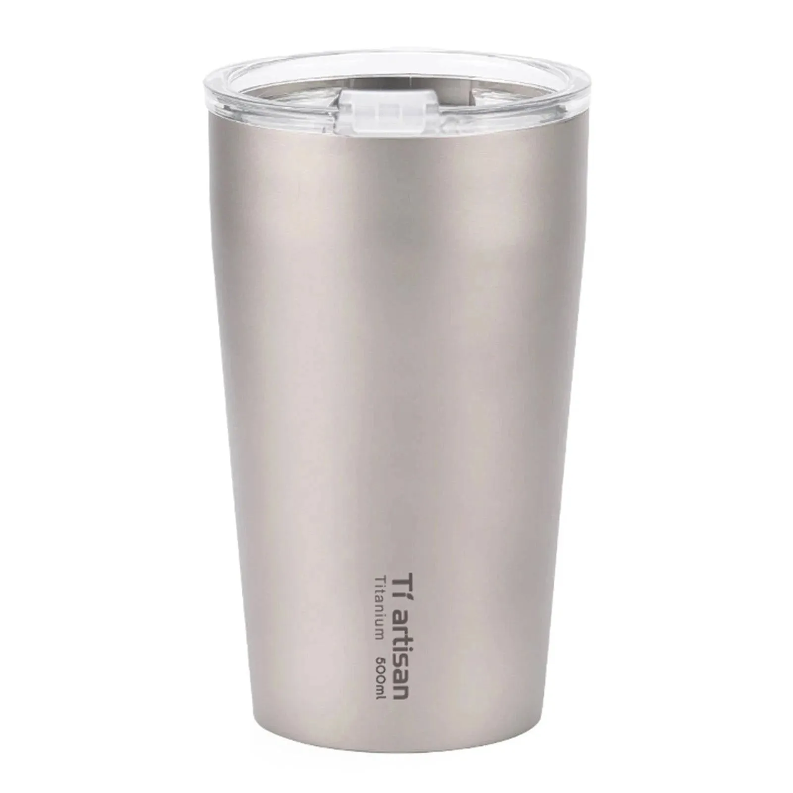 500ml Outdoor Titanium Teacup Double Wall Camping Beer Cup Ultralight Water Cup with Cup Lid for Travel Camping Hiking