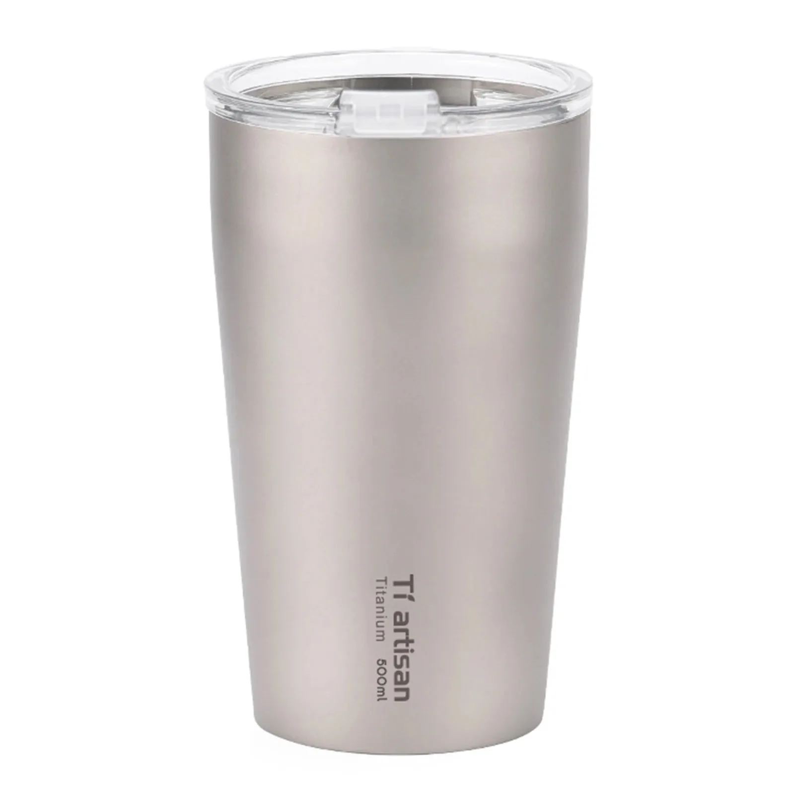 500ml Outdoor Titanium Teacup Double Wall Camping Beer Cup Ultralight Water Cup with Cup Lid for Travel Camping Hiking