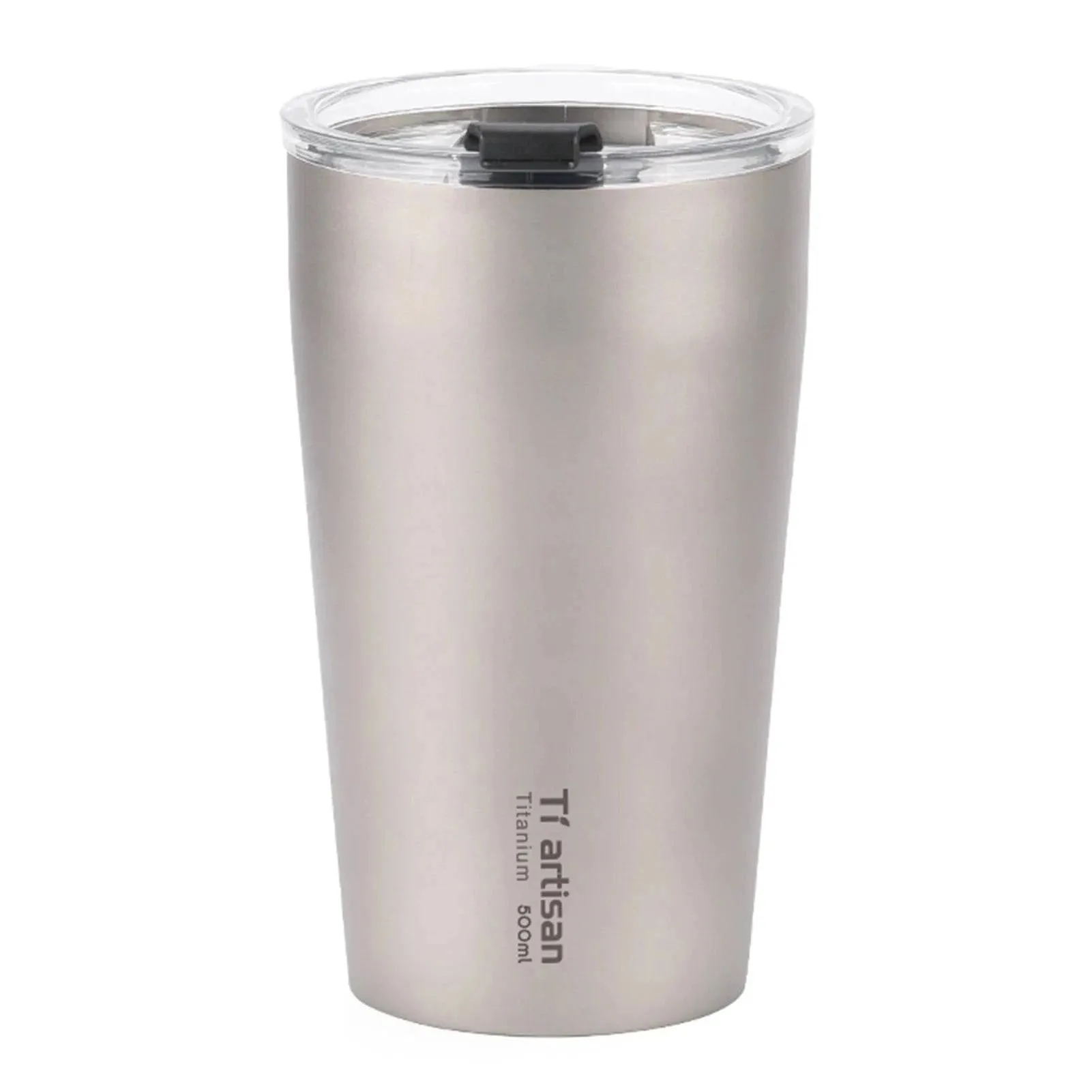 500ml Outdoor Titanium Teacup Double Wall Camping Beer Cup Ultralight Water Cup with Cup Lid for Travel Camping Hiking