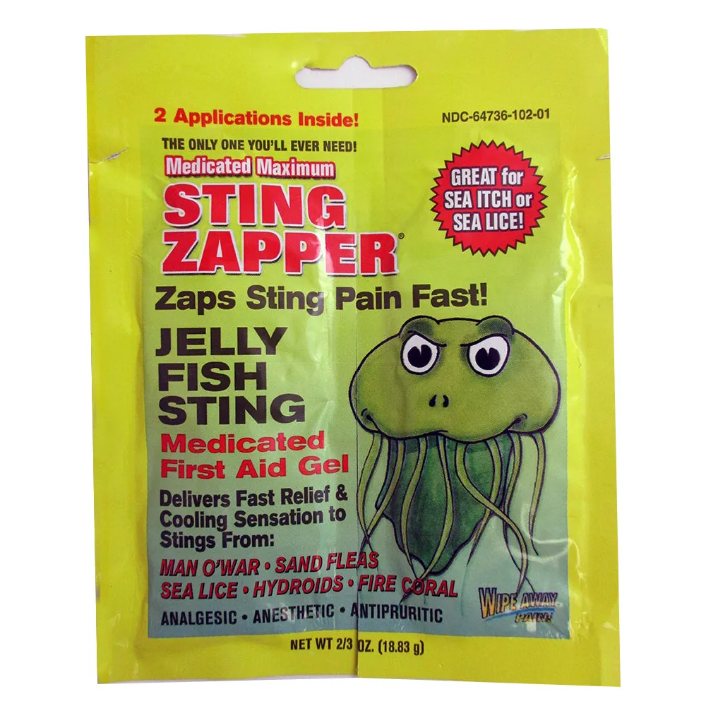 6 PC Sting Zapper Jellyfish Sea Life First Aid Medicated Gel Wipe Fast Relief