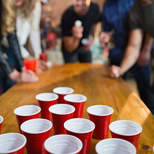 BayView Beer Pong Set Complete | 24 Cups & 4 Balls | America's #1 Drinking Game, Reusable