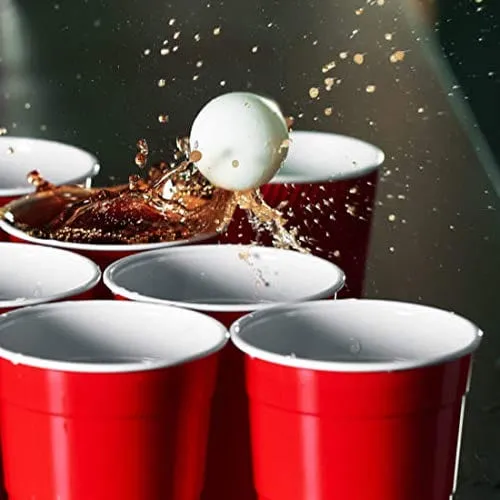 BayView Beer Pong Set Complete | 24 Cups & 4 Balls | America's #1 Drinking Game, Reusable