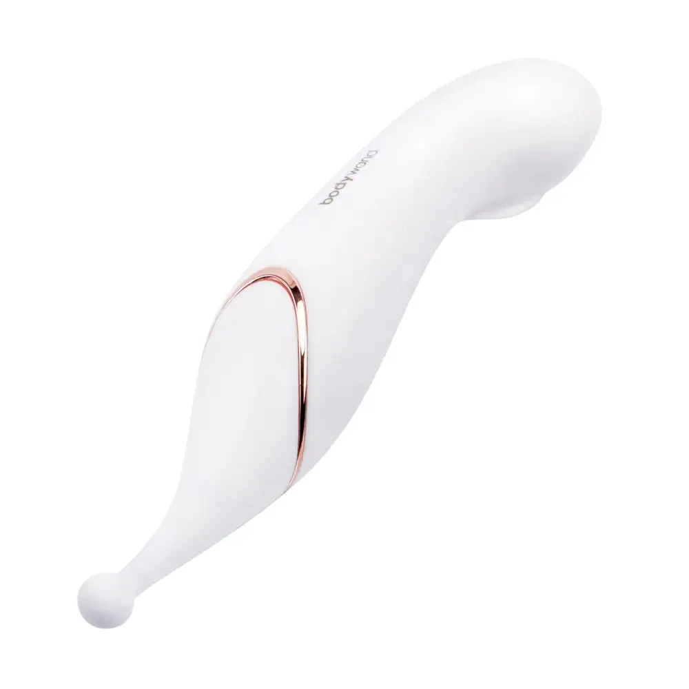 Bodywand Silicone While Dual Rechargeable Clit Stimulator