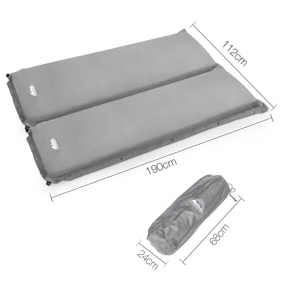 Camping Self Inflating Air Bed Mattress Mat Double 10CM Thick - Grey