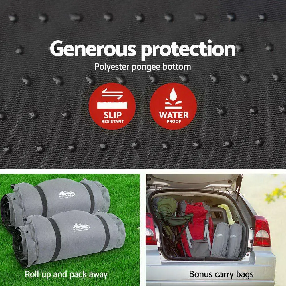 Camping Self Inflating Air Bed Mattress Mat Double 10CM Thick - Grey