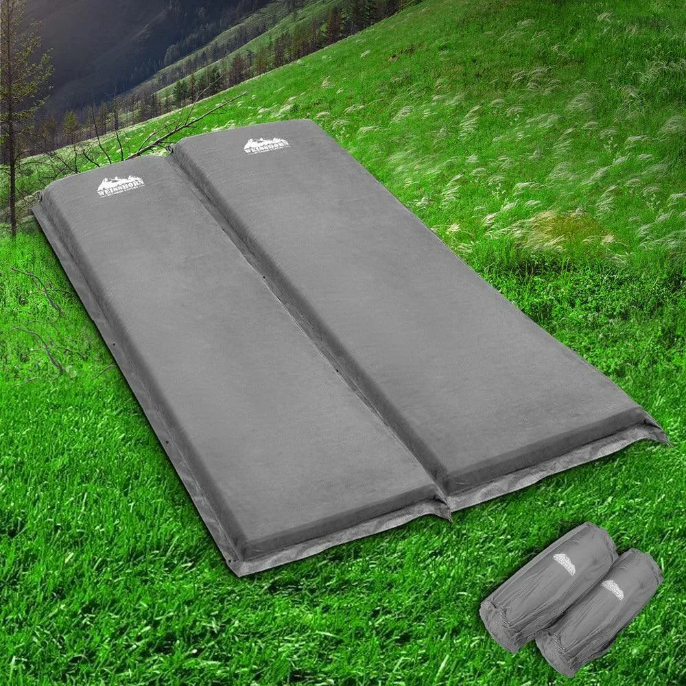 Camping Self Inflating Air Bed Mattress Mat Double 10CM Thick - Grey