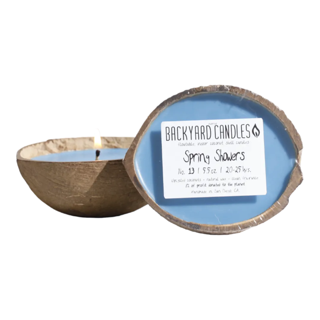 Coconut Shell Candle - Spring Showers