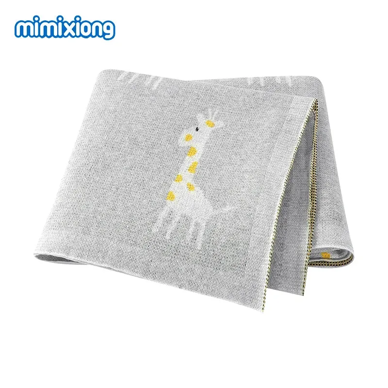 Cotton Knitted Blanket: Baby Swaddle Wrap, 100*80 CM, Super Soft Quilt