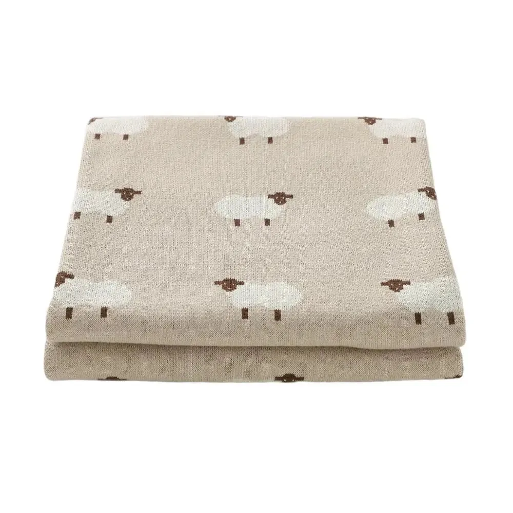 Cotton Knitted Blanket: Baby Swaddle Wrap, 100*80 CM, Super Soft Quilt