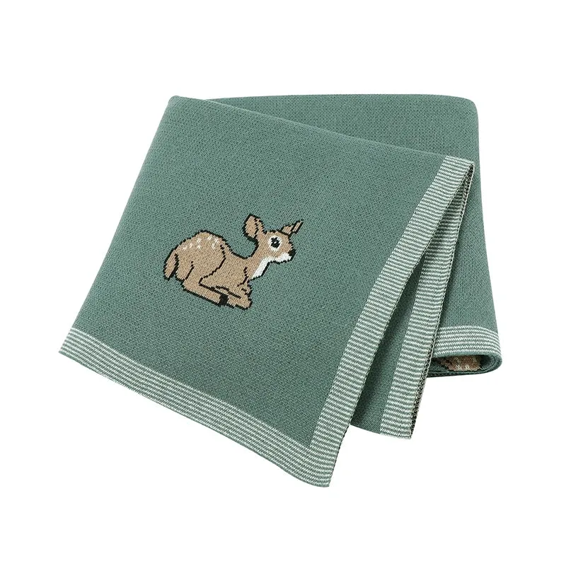 Cotton Knitted Blanket: Baby Swaddle Wrap, 100*80 CM, Super Soft Quilt