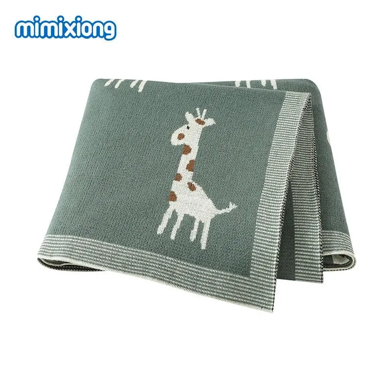 Cotton Knitted Blanket: Baby Swaddle Wrap, 100*80 CM, Super Soft Quilt