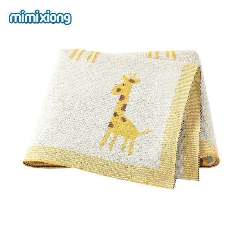 Cotton Knitted Blanket: Baby Swaddle Wrap, 100*80 CM, Super Soft Quilt