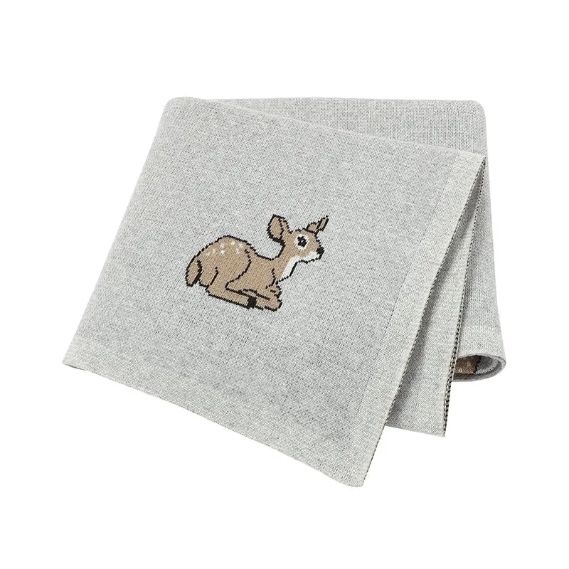 Cotton Knitted Blanket: Baby Swaddle Wrap, 100*80 CM, Super Soft Quilt