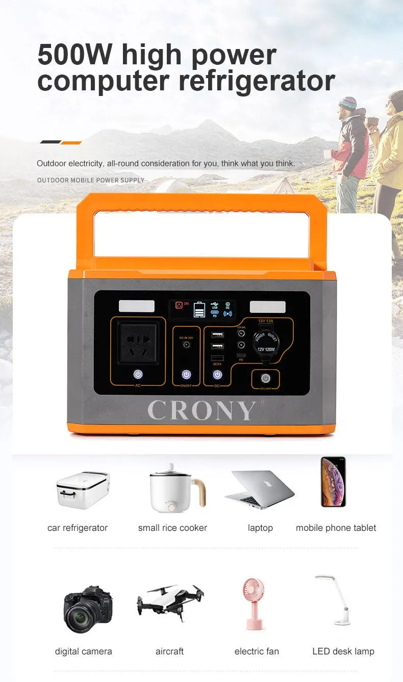 CRONY BS500 500W Portable Power Station Outdoor energy storage 110v 220v high power emergency power supply portable power station