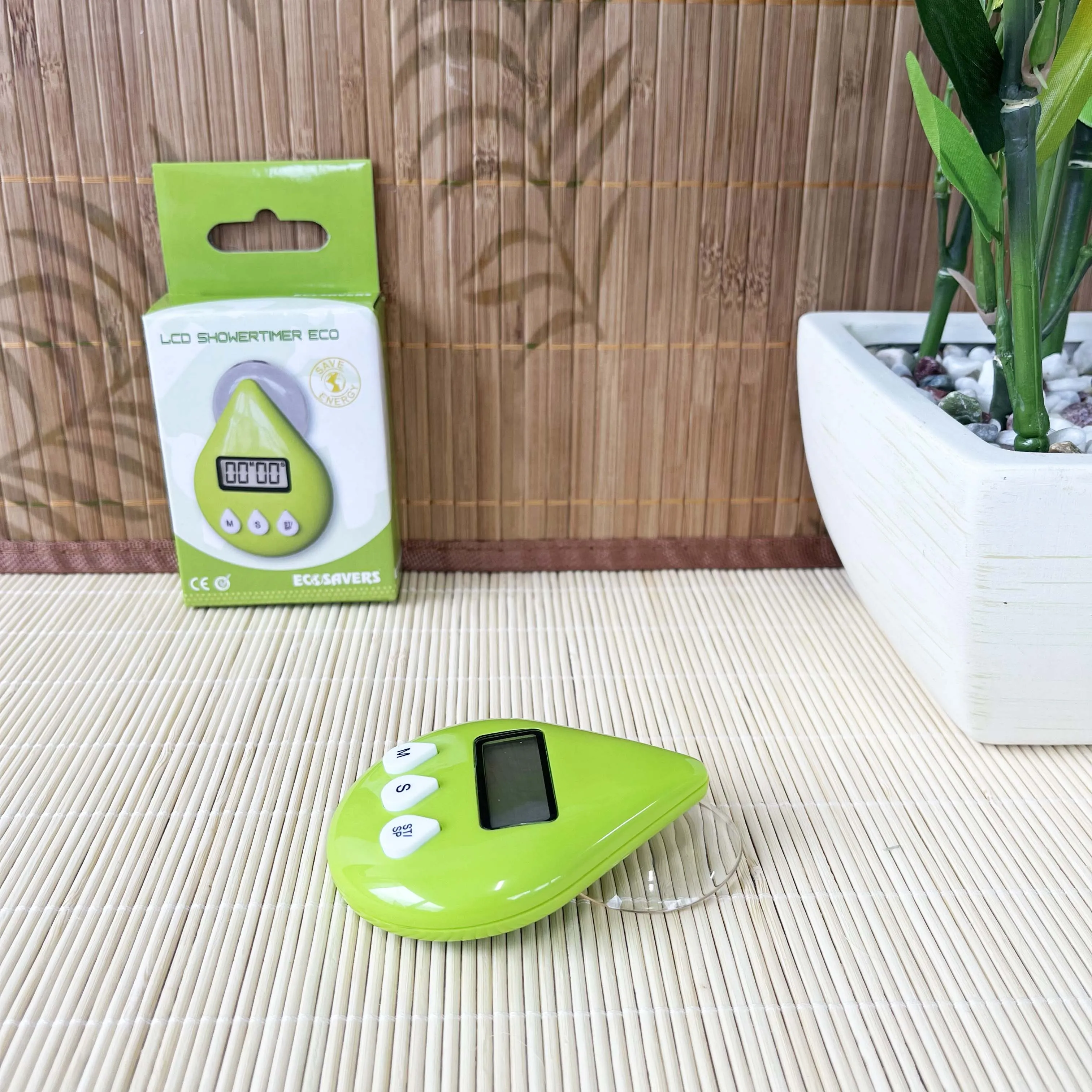 EcoSavers Green Drop LCD Shower Timer