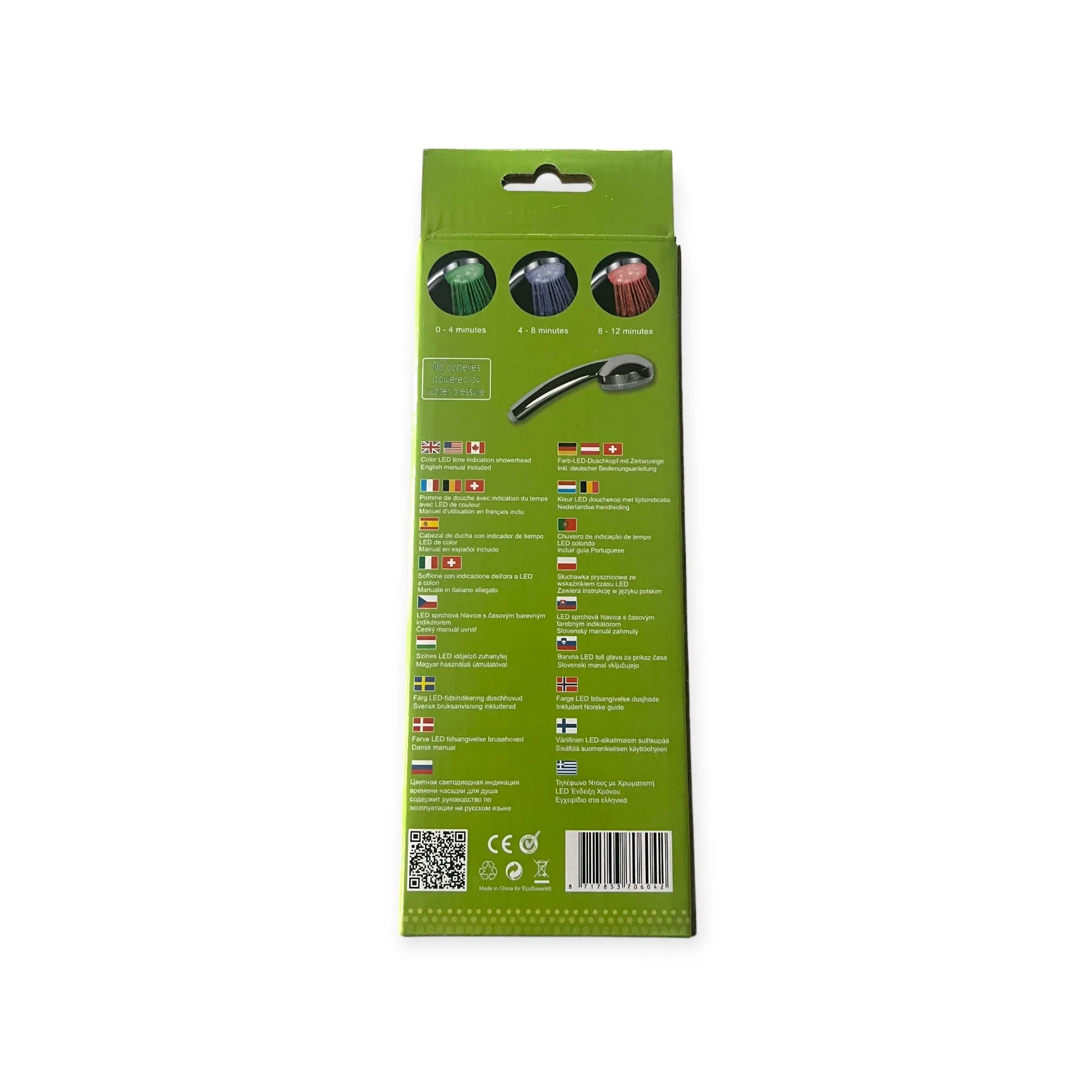 Ecosavers Water-Saving Showerhead with LED Indicator