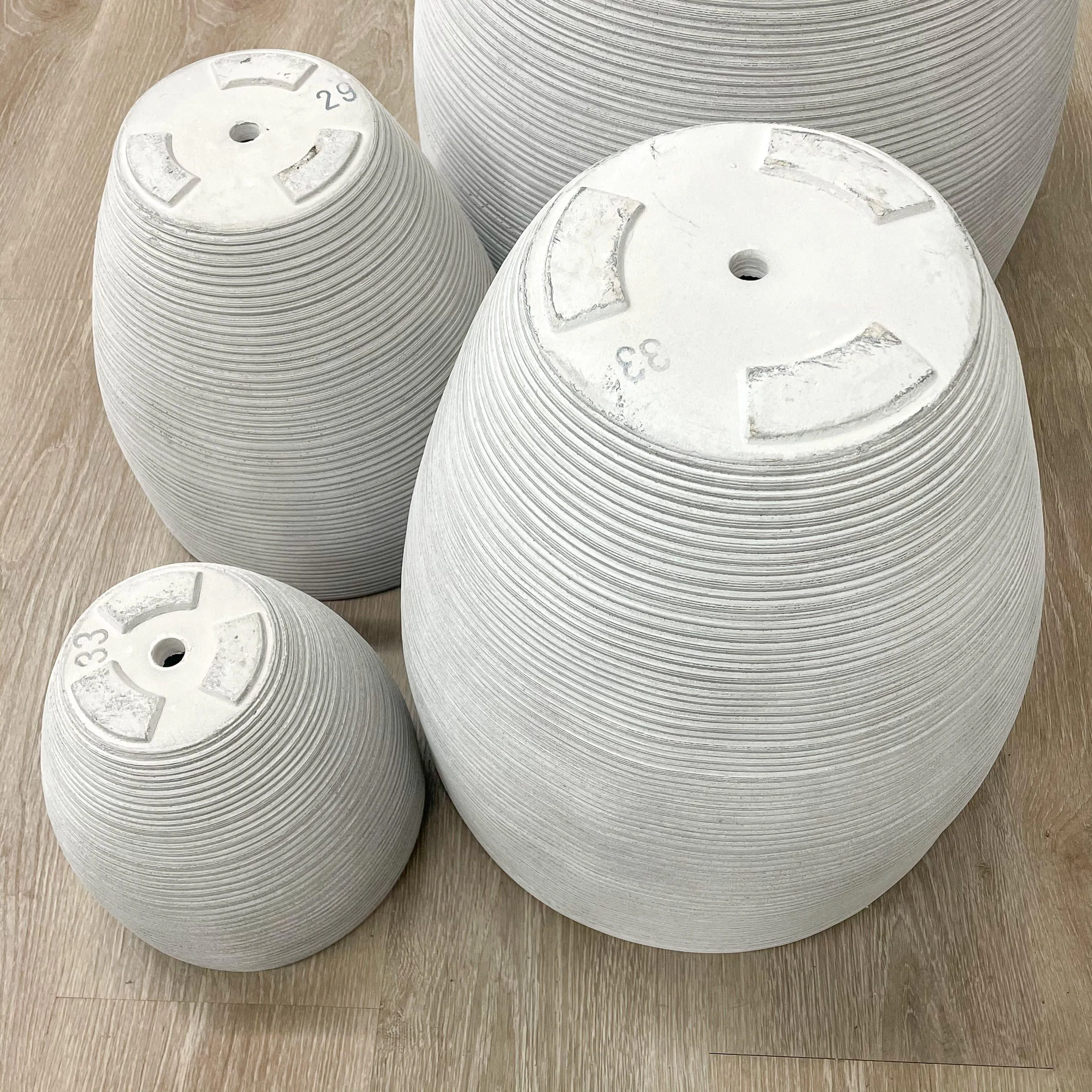 Fiberclay Taper Striped Planter - White - 22-inch