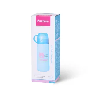 Fissman Portable Stainless Steel Vacuum Flask With Thermal Insulation Sky Blue 350ml
