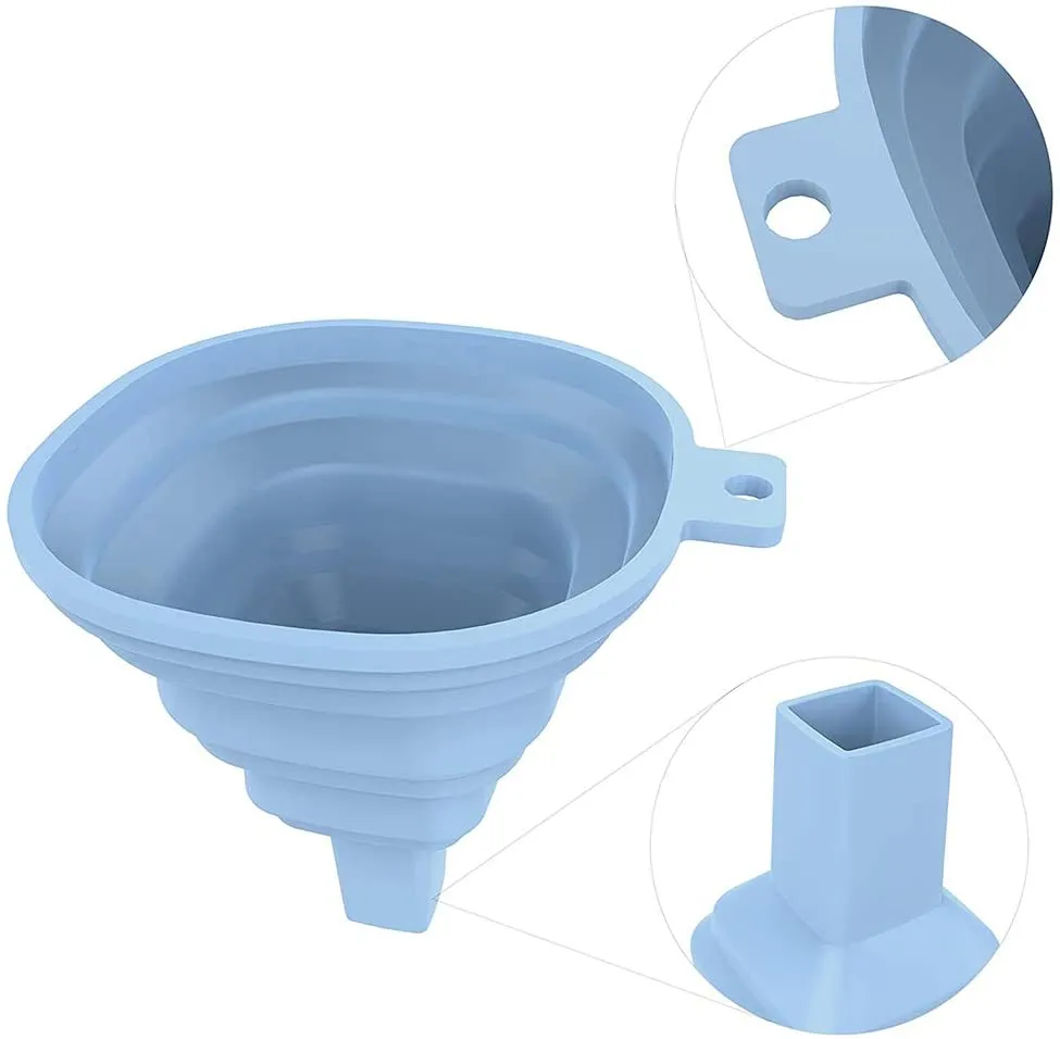 Flexible Silicone Foldable Kitchen Funnel for Liquid / Powder Transfer Hopper Food (Small)
