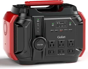 GOFORT Portable Power Station 540Wh/500W(Peak 1000W) 6 x AC 110V Outlets PD 60W Portable Solar Generator CPAP Battery Power Outage Supplies Emergency Backup Power for Outdoor RV/Van Camping Fishing