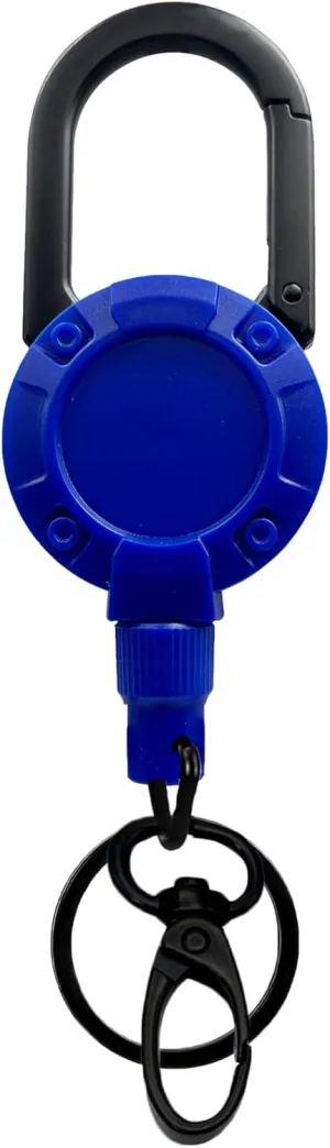 Heavy Duty Retractable Badge Reel, Keychain Multitool Carabiner Badge Holder, Keychain Clip Holder for Camping/Hiking/Climbing/Fishing(HD06-Blue)