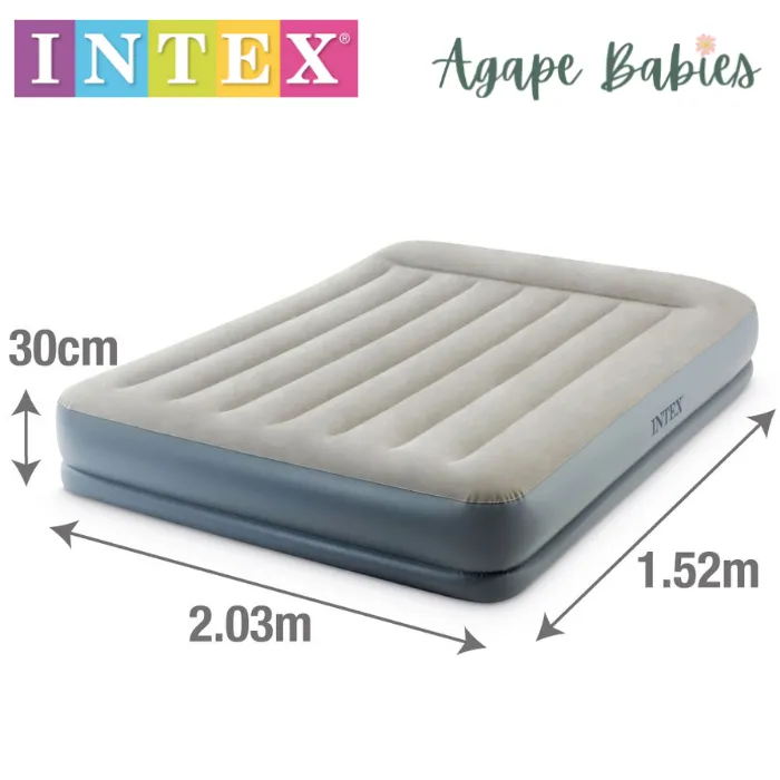 Intex  Pillow Rest Mid-Rise Airbed with Internal Pump - Queen Size