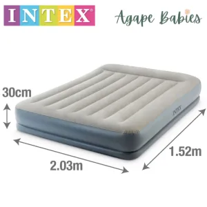 Intex  Pillow Rest Mid-Rise Airbed with Internal Pump - Queen Size