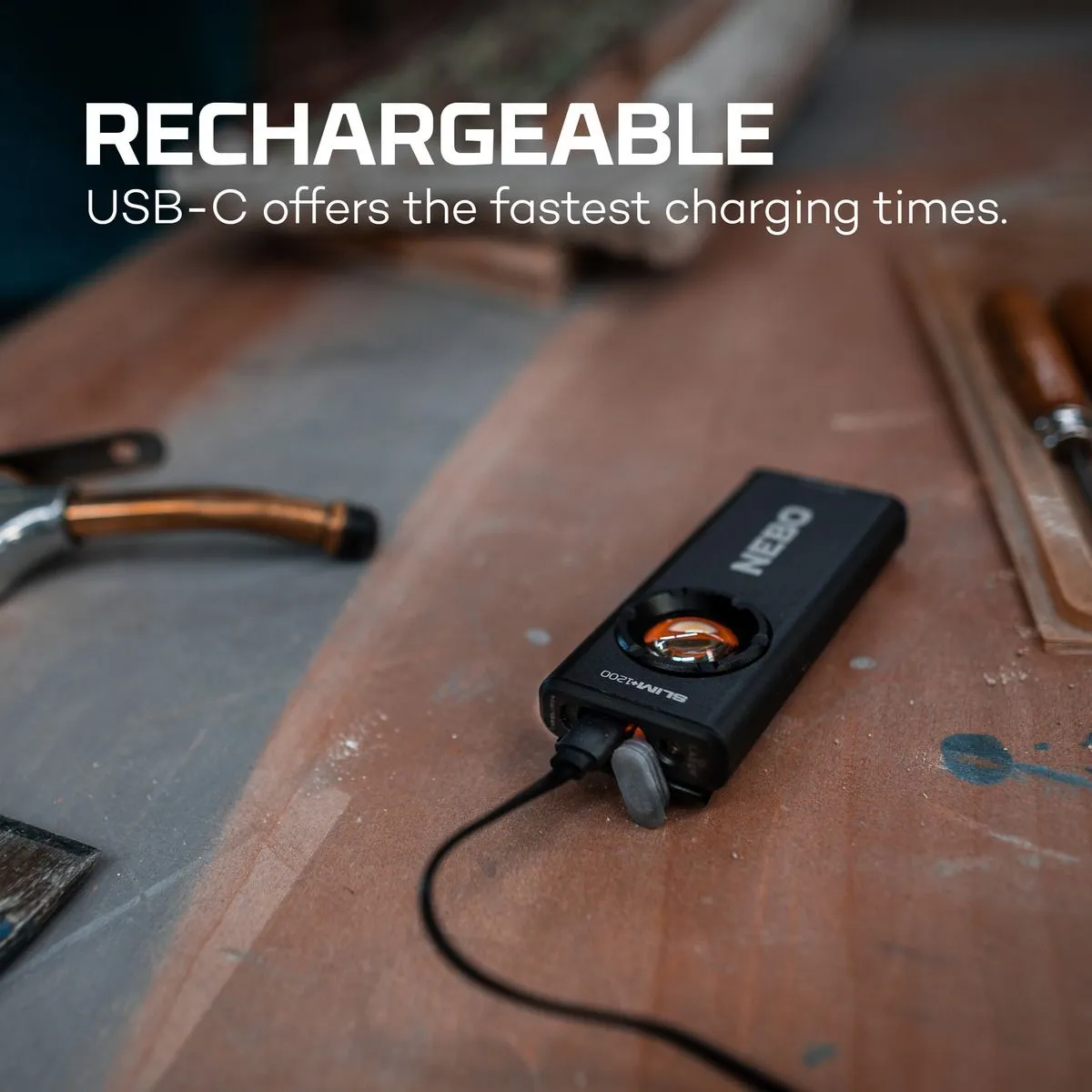 LED Flashlight, Slim  1200, Rechargable, 1200 Lumen