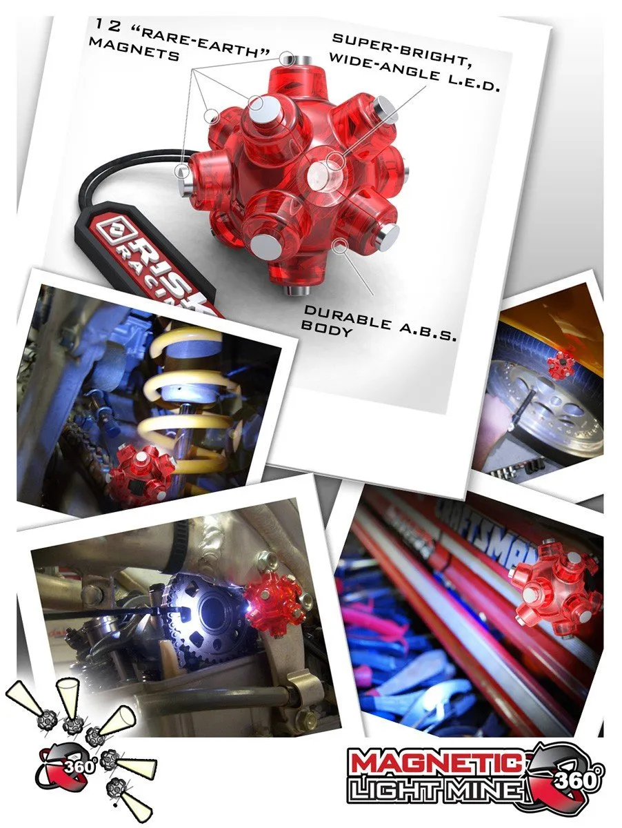 Magnetic Light Mine - Hands Free Flashlight - 3 Pack