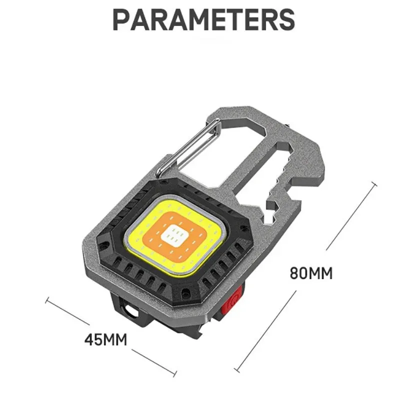 Mini LED Flashlight Work Light Outdoor Camping Light COB Keychain Light Portable Pocket Wrench Screwdriver Safety Hammer