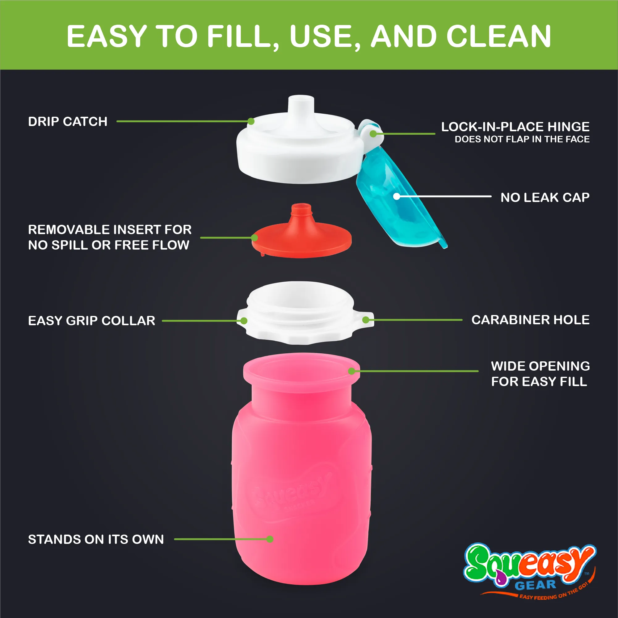 Pink Squeasy Silicone Pouch