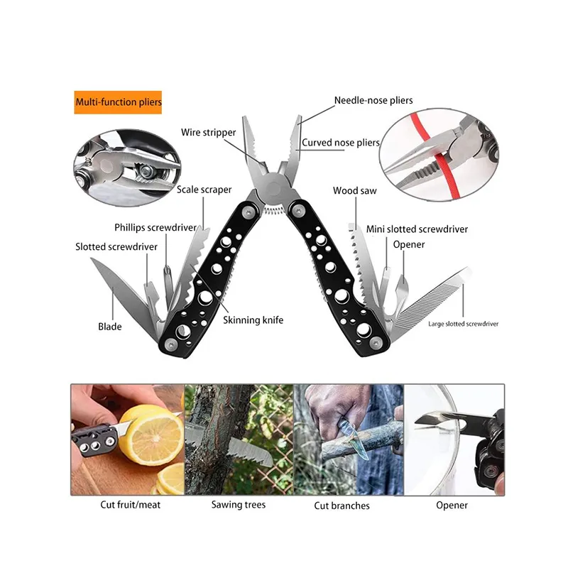 Portable Folding Outdoor Emergency Survival Knife Pliers Sy50003
