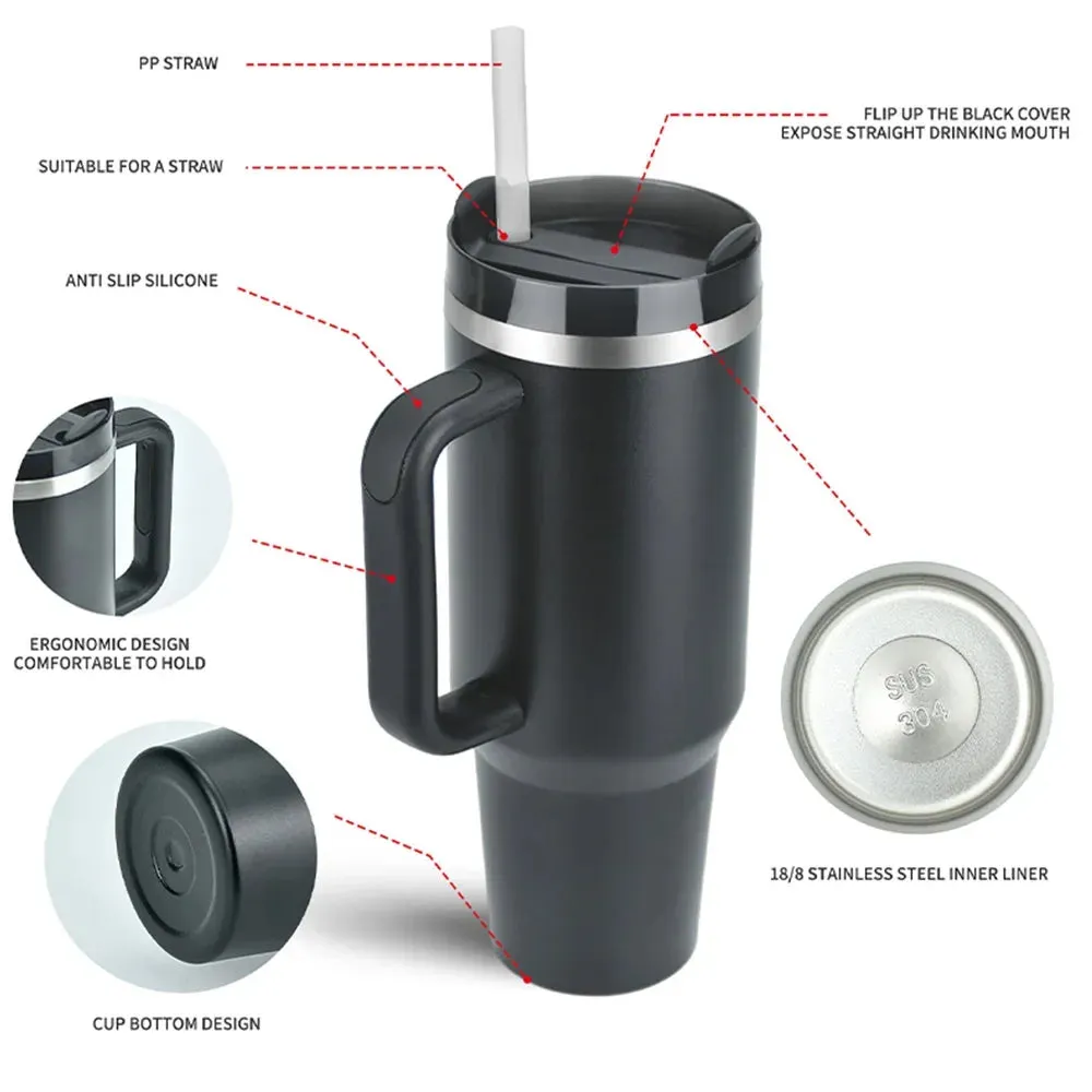 Portable Kettle with Handle and Straw