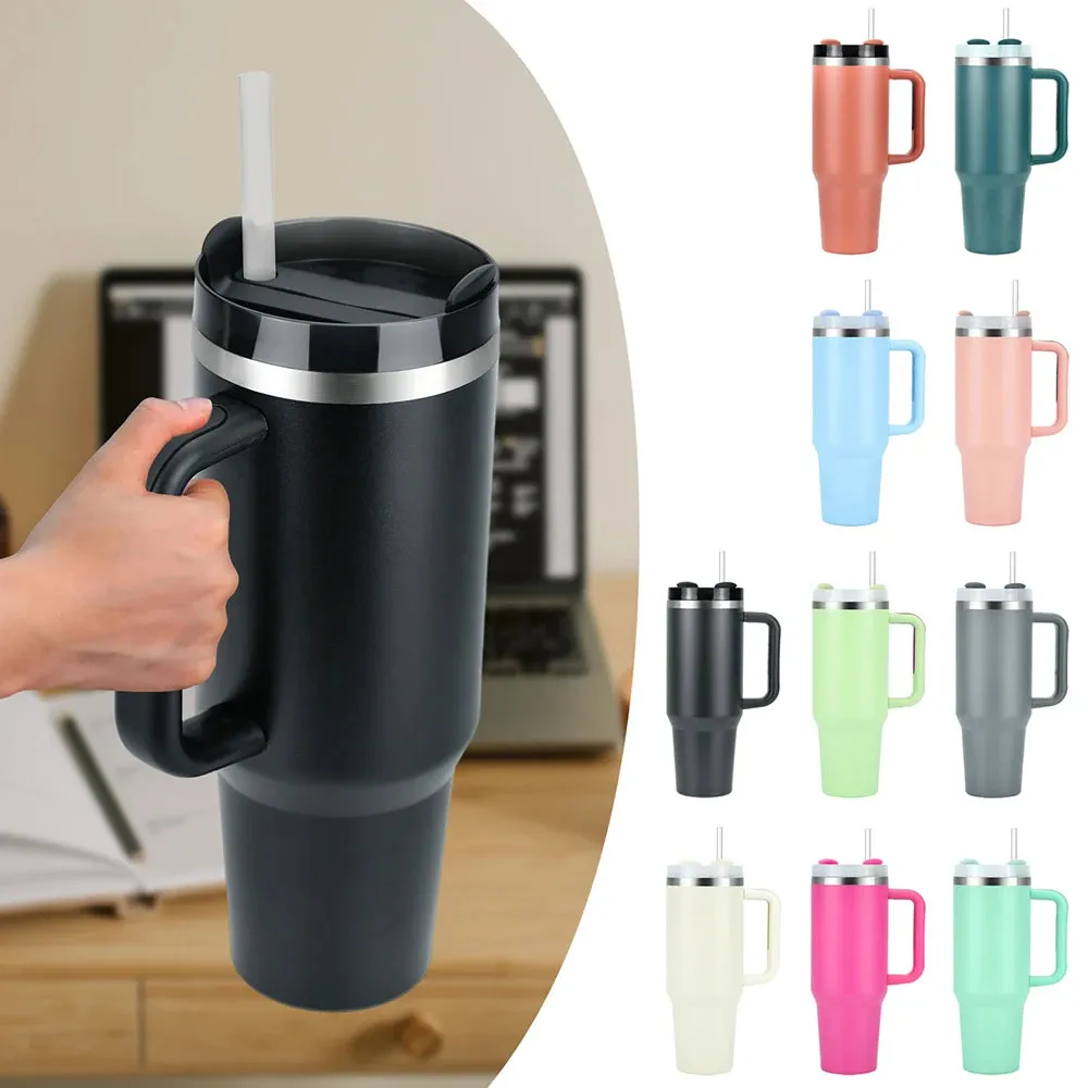 Portable Kettle with Handle and Straw