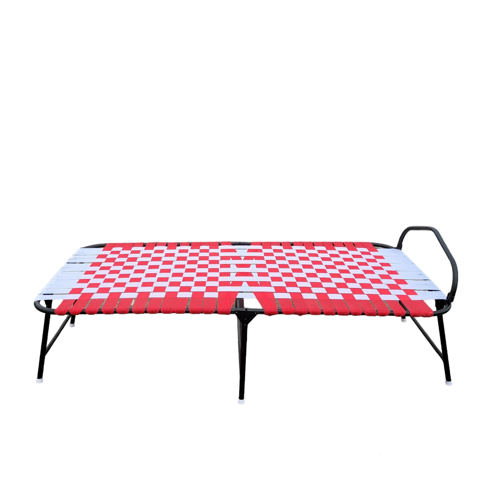 PS PARVESH SMART® Easy Niwar Folding Bed with (5 Items) Folding Bed  5 inchi Cotton Mattress  Bed Sheet  Pillow  Pillow Cover Size 36 inch x72 inch (Red)