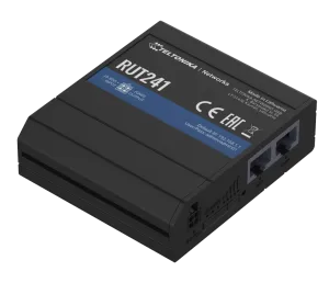 Rut241 Is A Compact Industrial 4G (Lte) Router Equipped With 2X Ethernet Ports, Wifi And Rutos Software For Advanced Networking Solutions.
