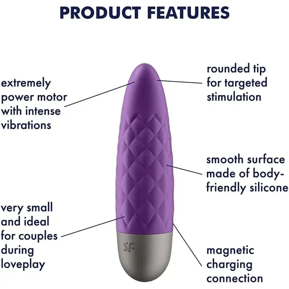 Satisfyer Pro Silicone Purple Multi Speed Rechargeable Bullet Vibrator