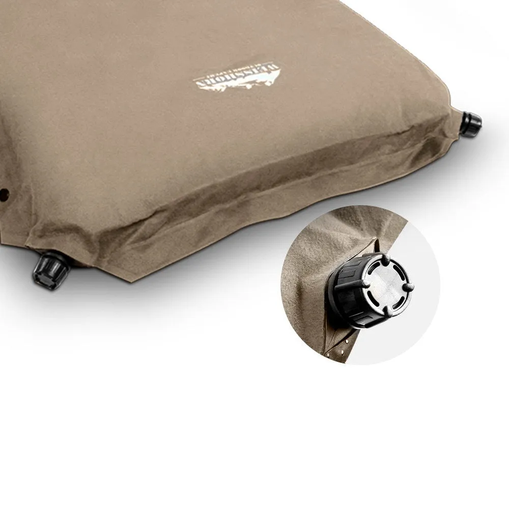 Self Inflating Mattress Camping Sleeping Mat Air Bed Pad Double Coffee 10CM Thick