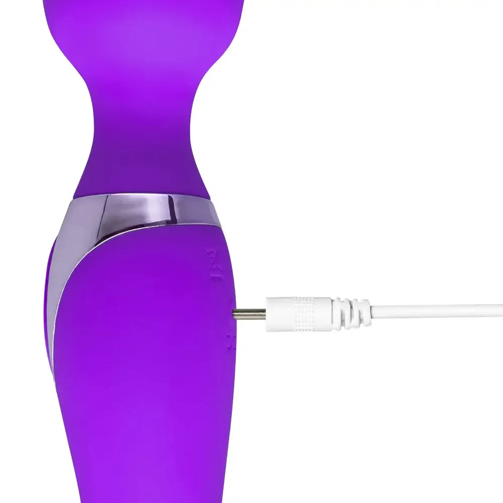 Silicone Purple 10 Speed Double Ended Rechargeable Wand Massager