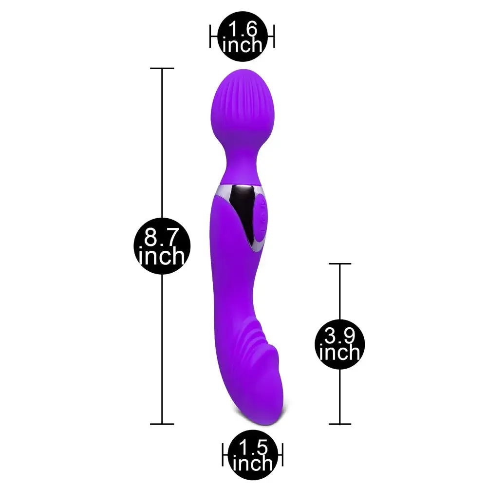 Silicone Purple 10 Speed Double Ended Rechargeable Wand Massager