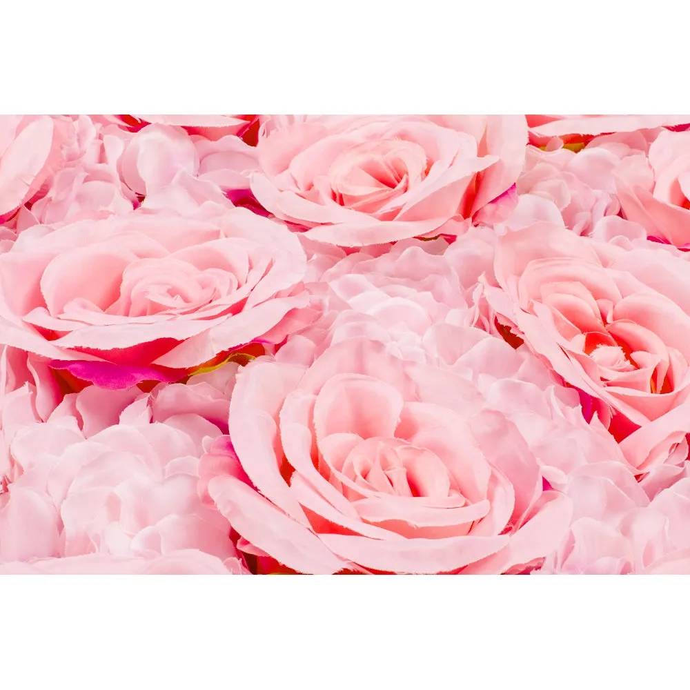 Silk Roses/Hydrangeas Flower Wall Backdrop Panel - Pink