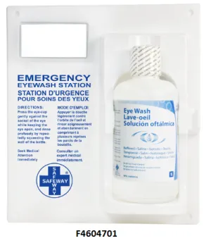 Single Portable Eyewash Station 1L Full Bottle with EyeCup - F4604701 - 2/CS