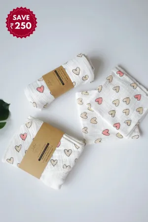 Snuggle Set-2-Combo of Muslin-Baby Swaddle, Hooded Towel & Wipes